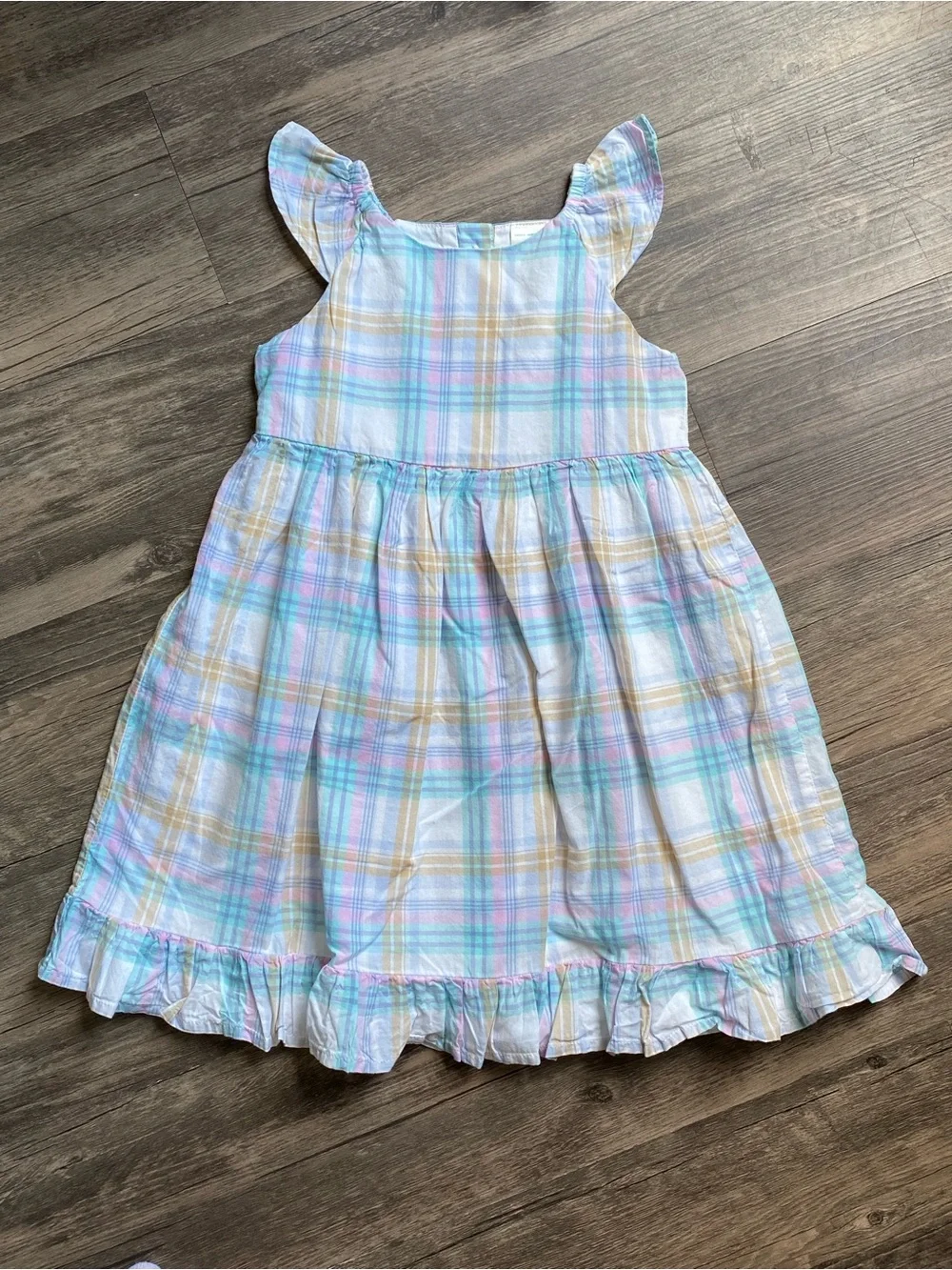 OshKosh B'gosh Pastel Plaid Ruffle Dress Size 4T